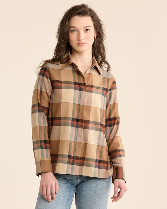 WOMEN'S PLAID WORSTED WOOL SHIRT